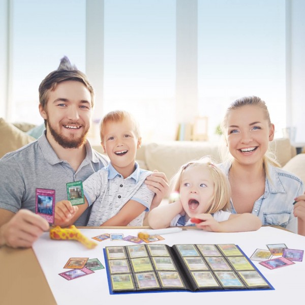 GEAoffice Card Binder, 9 Pockets Trading Card Album Folder, 360 Side Loading Pocket Binder for Yugioh, MTG and Other TCG, Blue…