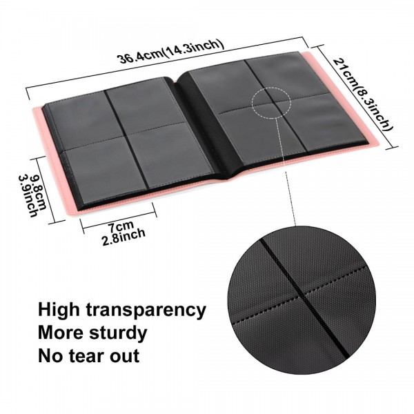 GEAoffice Trading Card Binder - 4 Pocket Card Collection Album Folder - 160 Side Loading Pocket Binder for TCG, MTG, Yugioh - Gifts for Girls…