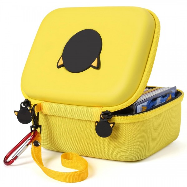 GEAoffice Carrying Case for 450+ PTCG Trading Cards, Gifts For Boys, Hard-Shell Card Storage Box Organizer Fits Magic MTG, TCG, Holds 450+ Cards, Yellow…