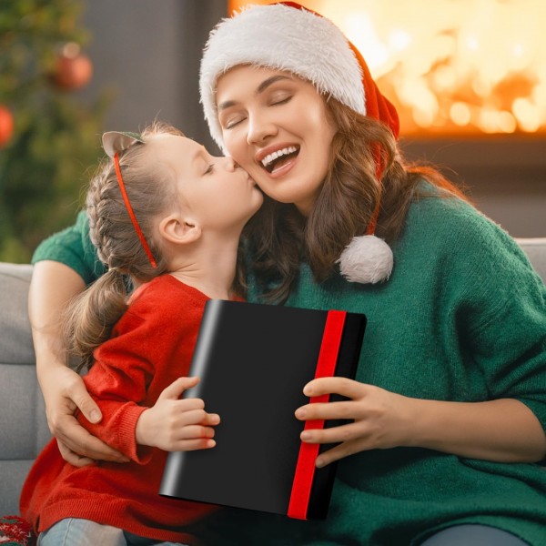 GEAoffice Card Binder 4 Pocket - Small Trading Card Collection Album Folder - 160 Side Loading Pocket Binder for TCG, MTG, Yugioh - Gifts for Card Collector Boys (Black)…