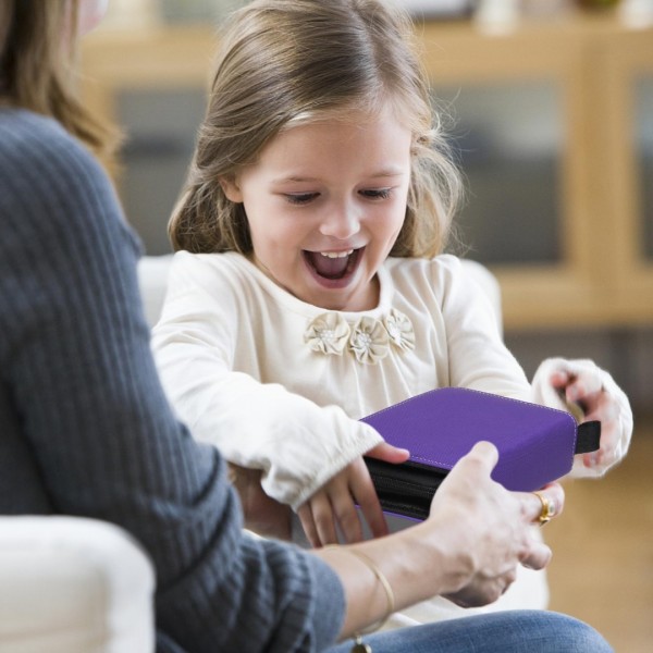 Mini Card Binder 2-Pocket, Super Lightweight Small Collectible Trading Card Albums for 80 Cards, 1 Pocket Top Loading Binder for TCG, MTG, Yugioh, Gifts for Girls Purple…