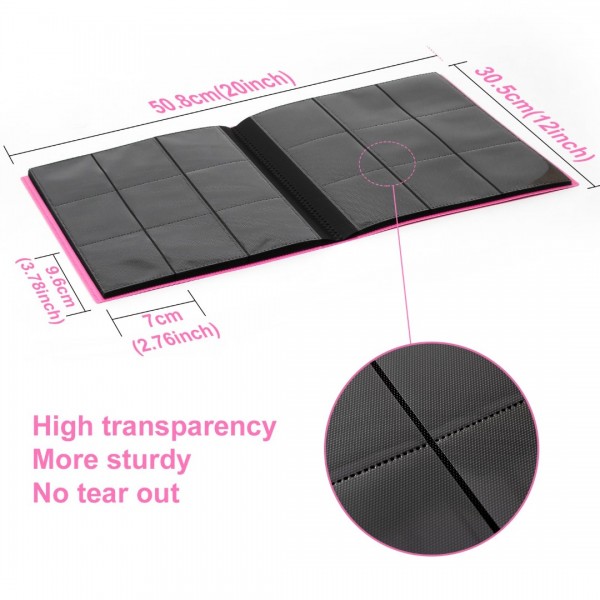 Card Binder 9 Pocket, GEAoffice 360 Pockets Trading Card Album Folder for Standard Cards, Side Loading Card Collection Folder for MTG, TCG, Sport Cards, (Rose Pink)…