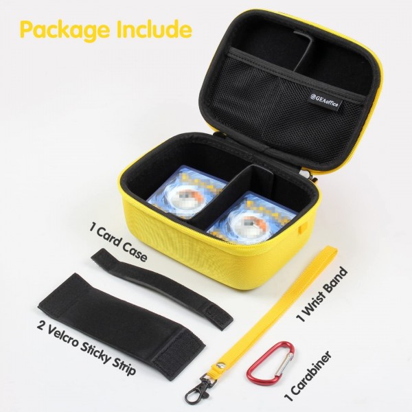 GEAoffice Carrying Case for 450+ PTCG Trading Cards, Gifts For Boys, Hard-Shell Card Storage Box Organizer Fits Magic MTG, TCG, Holds 450+ Cards, Yellow…