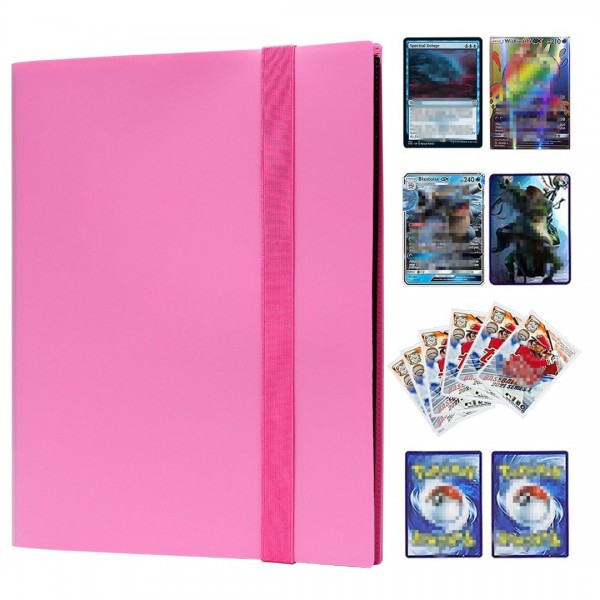 Card Binder 9 Pocket, GEAoffice 360 Pockets Trading Card Album Folder for Standard Cards, Side Loading Card Collection Folder for MTG, TCG, Sport Cards, (Rose Pink)…