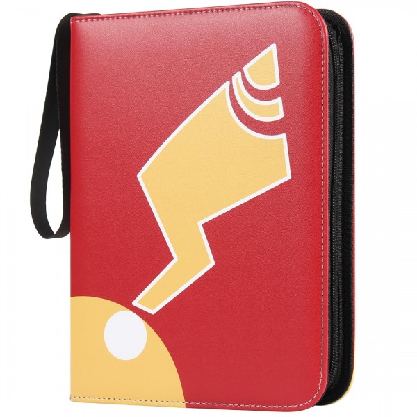 4 Pocket Card Binder Compatible With Pokemon Cards with Sleeves, Trading Card Book Album Holder Binder, 400 Pockets Card Binder for TCG, MTG -Toys Gifts for Boys Girls, Red