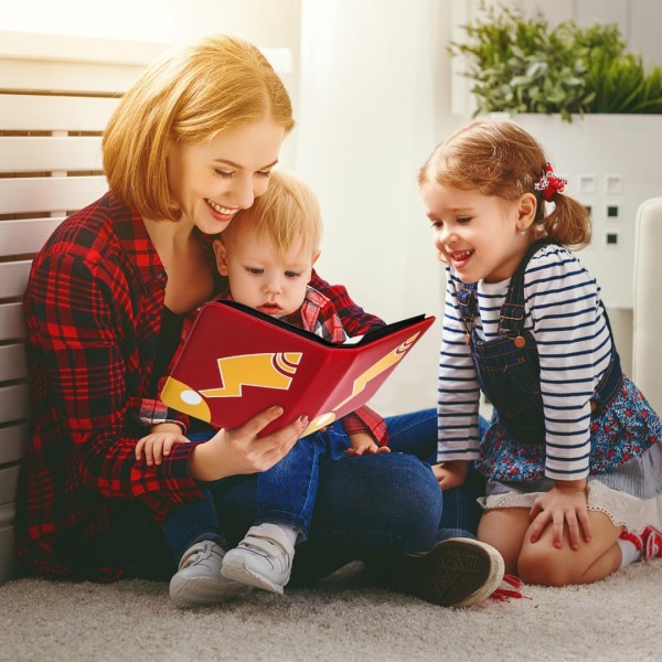 4 Pocket Card Binder Compatible With Pokemon Cards with Sleeves, Trading Card Book Album Holder Binder, 400 Pockets Card Binder for TCG, MTG -Toys Gifts for Boys Girls, Red