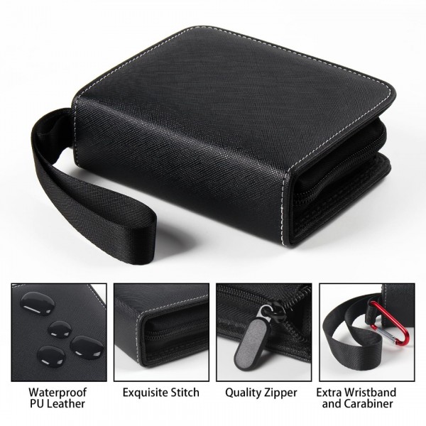 GEAoffice 1 Pocket Card Binder Mini Size, Super Lightweight Small Collectible Trading Card Albums for 80 Cards, 1 Pocket Top Loading Binder for TCG, MTG, Yugioh, Black…