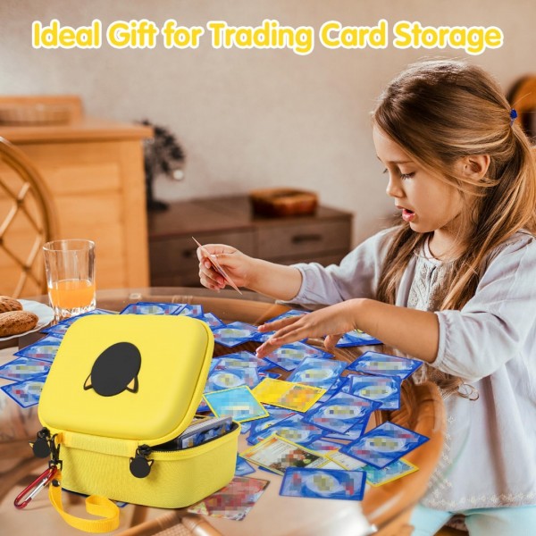 GEAoffice Carrying Case for 450+ PTCG Trading Cards, Gifts For Boys, Hard-Shell Card Storage Box Organizer Fits Magic MTG, TCG, Holds 450+ Cards, Yellow…