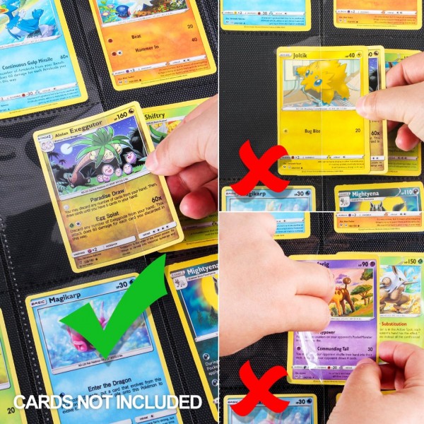 GEAoffice Trading Card Binder, 9 Pockets Card Album Folder, 360 Side Loading Pocket Binder for Yugioh, MTG and Other TCG, BLACK…