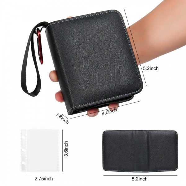 GEAoffice 1 Pocket Card Binder Mini Size, Super Lightweight Small Collectible Trading Card Albums for 80 Cards, 1 Pocket Top Loading Binder for TCG, MTG, Yugioh, Black…