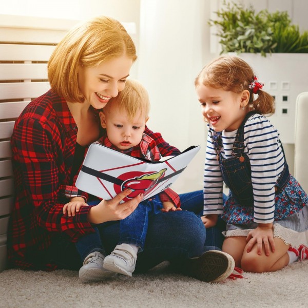 4 Pocket Zipper Card Binder Compatible with Pokemon Cards- GEAoffice Trading Card Collection Book Album Holder with Zipper - 400 Top Loading Pocket Binder for TCG, MTG -Toys Gifts for Boys Girls, Red