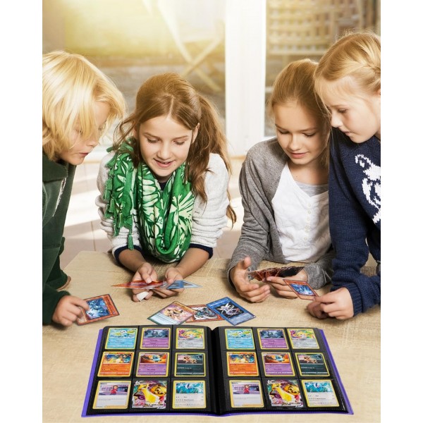 Card Binder 9 Pocket, GEAoffice 360 Pockets Trading Card Album Folder for Standard Cards, Side Loading Card Collection Folder for MTG, TCG, Sport Cards, (Purple)…