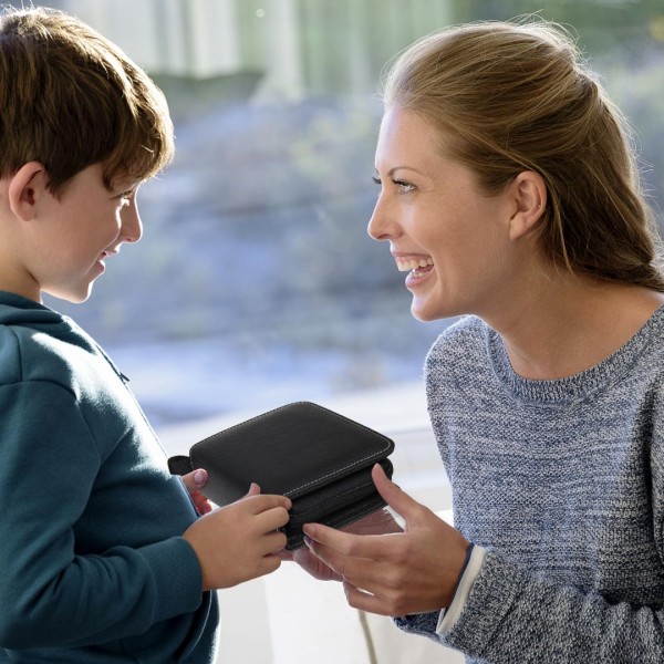 GEAoffice 1 Pocket Card Binder Mini Size, Super Lightweight Small Collectible Trading Card Albums for 80 Cards, 1 Pocket Top Loading Binder for TCG, MTG, Yugioh, Black…