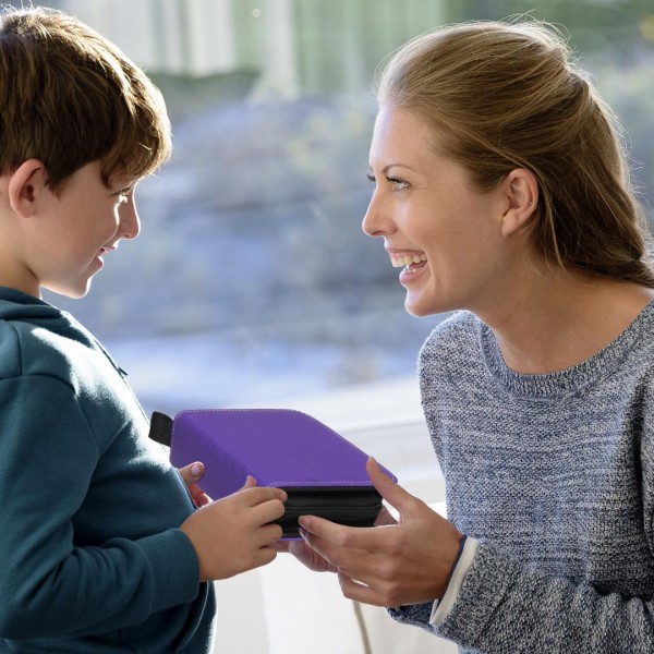 Mini Card Binder 2-Pocket, Super Lightweight Small Collectible Trading Card Albums for 80 Cards, 1 Pocket Top Loading Binder for TCG, MTG, Yugioh, Gifts for Girls Purple…