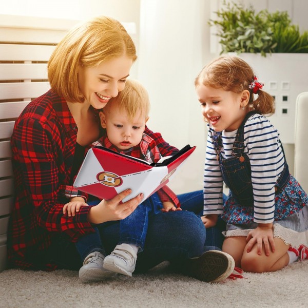 Card Binder 4 Pocket Compatible With Pokemon Cards, GEAoffice Trading Card Album Folder, 400 Pockets Card Collection Holder Binder for MTG, TCG, Toys Gifts for Boys Girls, Red