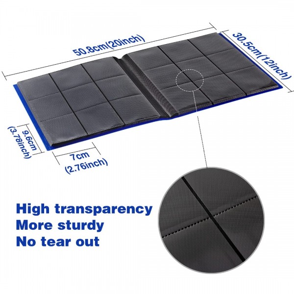 GEAoffice Card Binder, 9 Pockets Trading Card Album Folder, 360 Side Loading Pocket Binder for Yugioh, MTG and Other TCG, Blue…